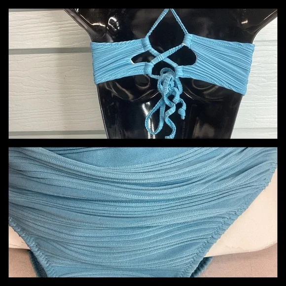 Blue Ribbed Bikini Set.16 - Picture 5 of 6